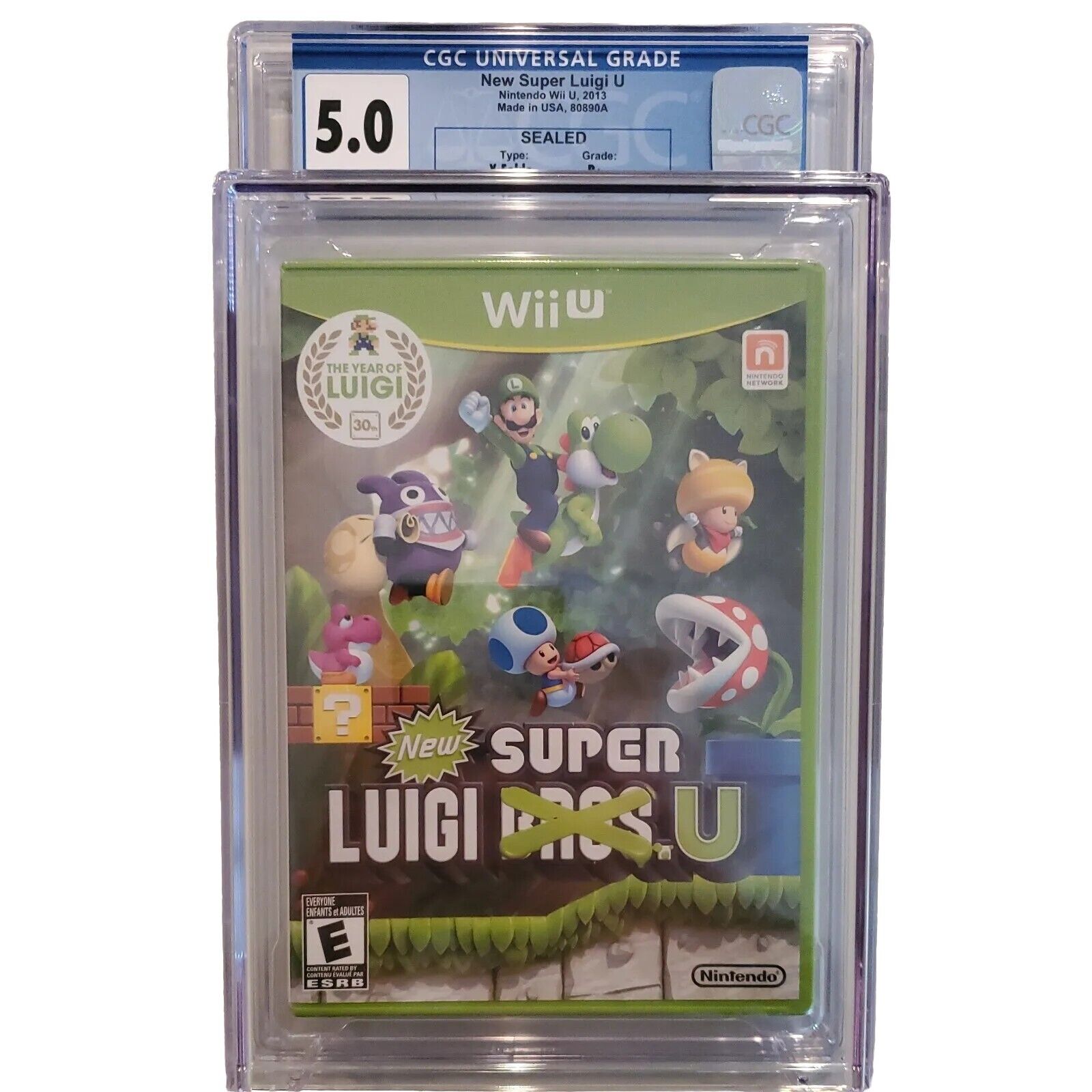 Brand New Factory Sealed Nintendo WiiU Wii U Game New Super Luigi U CGC 5.0