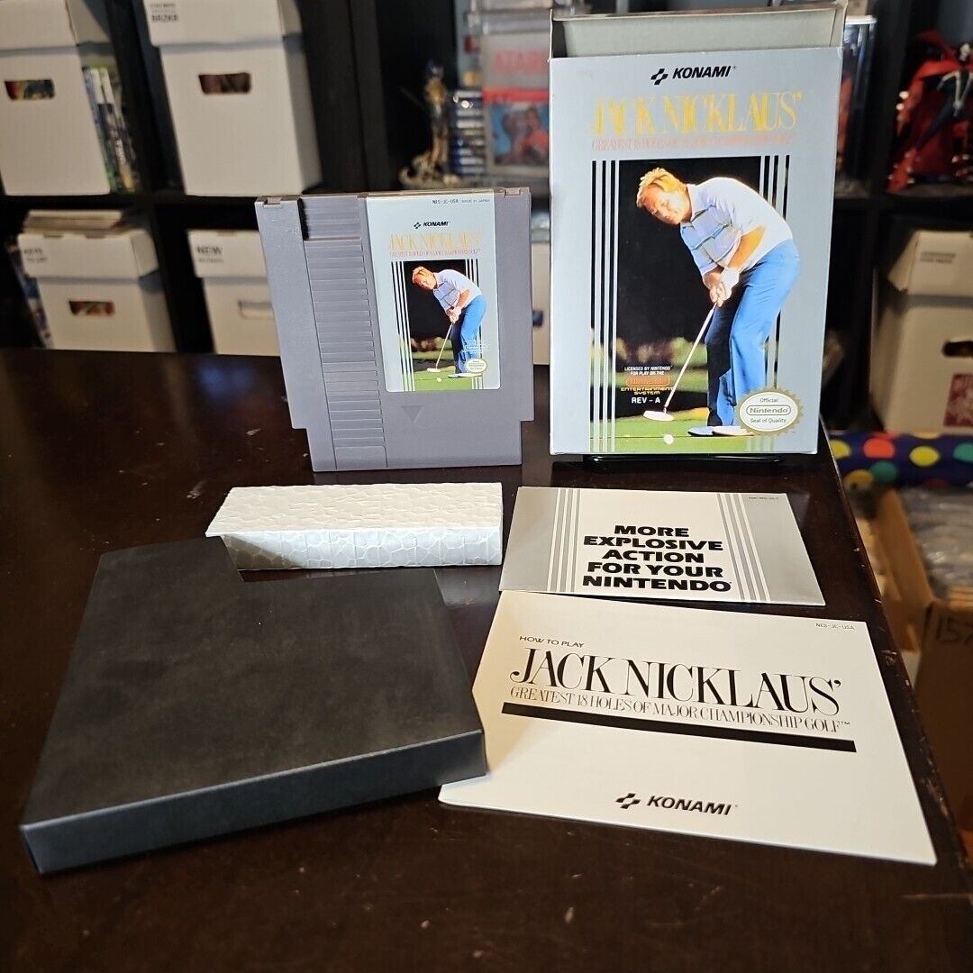 Jack Nicklaus' Greatest 18 Holes Major Championship Golf NES CIB Complete NM