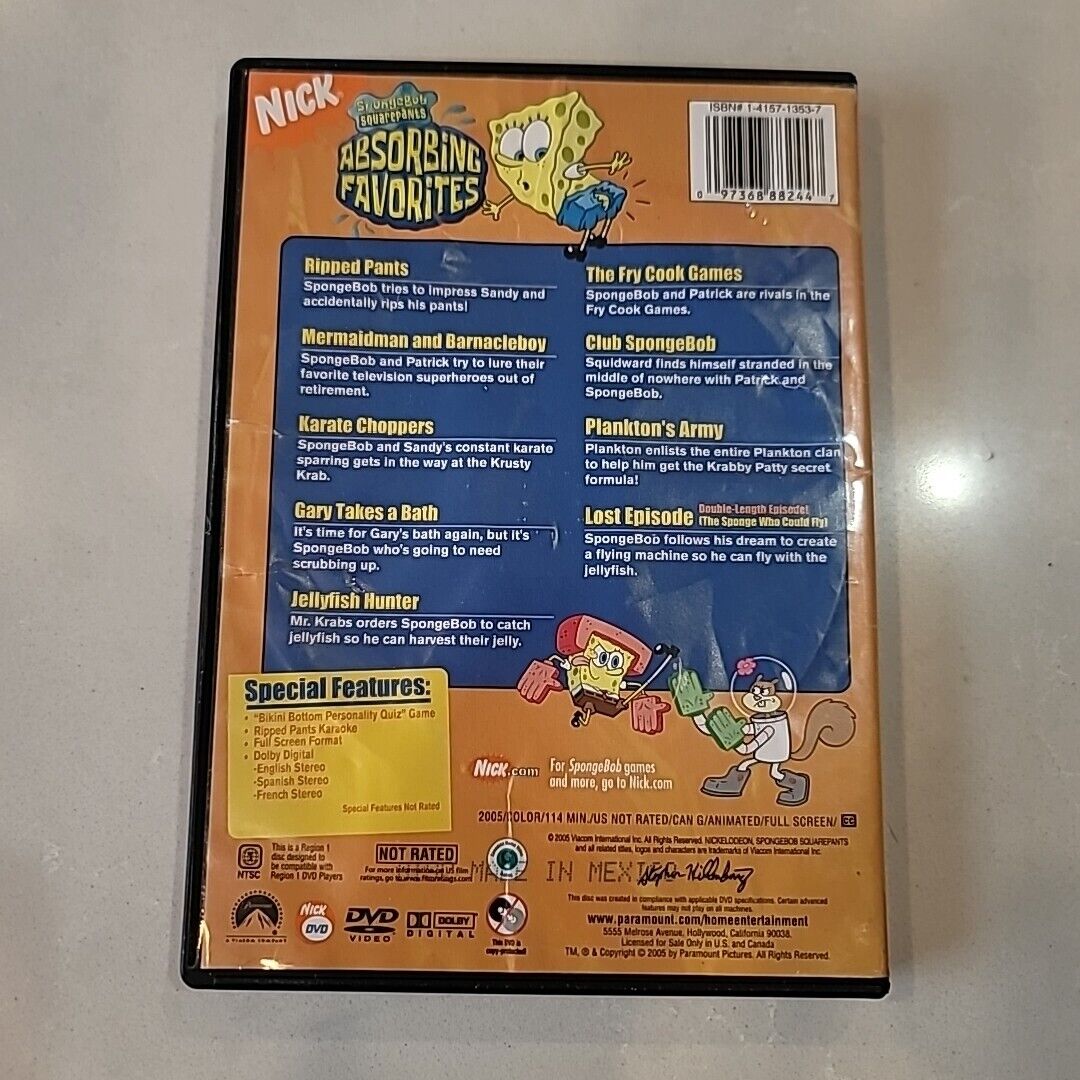 SpongeBob Squarepants : Absorbing Favorites ( DVD, 2005)