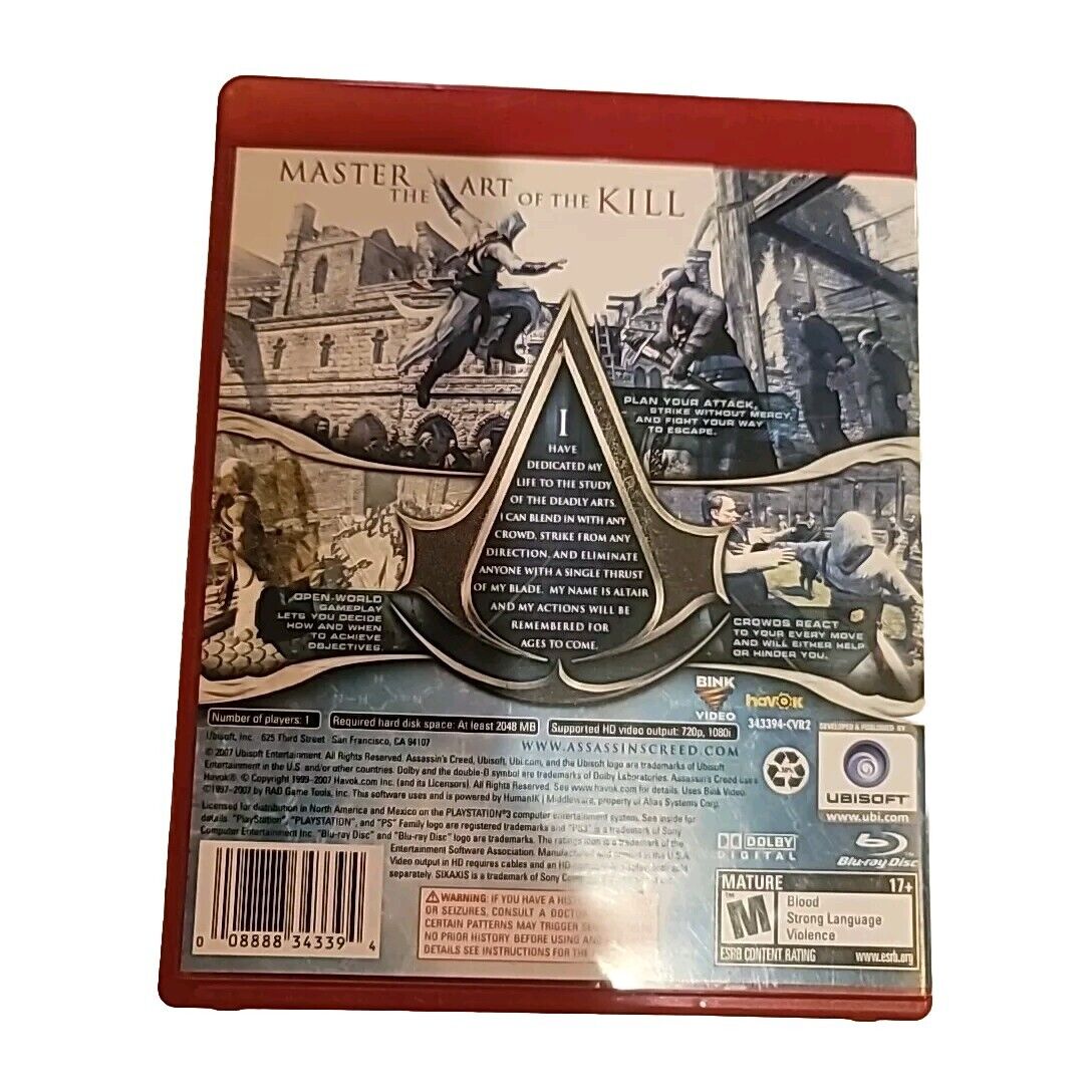 Assassin's Creed (Sony Playstation 3, 2007) Greatest Hits Complete 