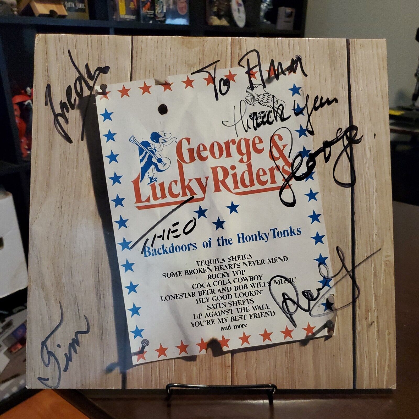 George & Lucky Riders - Backdoors Of The Honky Tonks LP 5 x Signed!