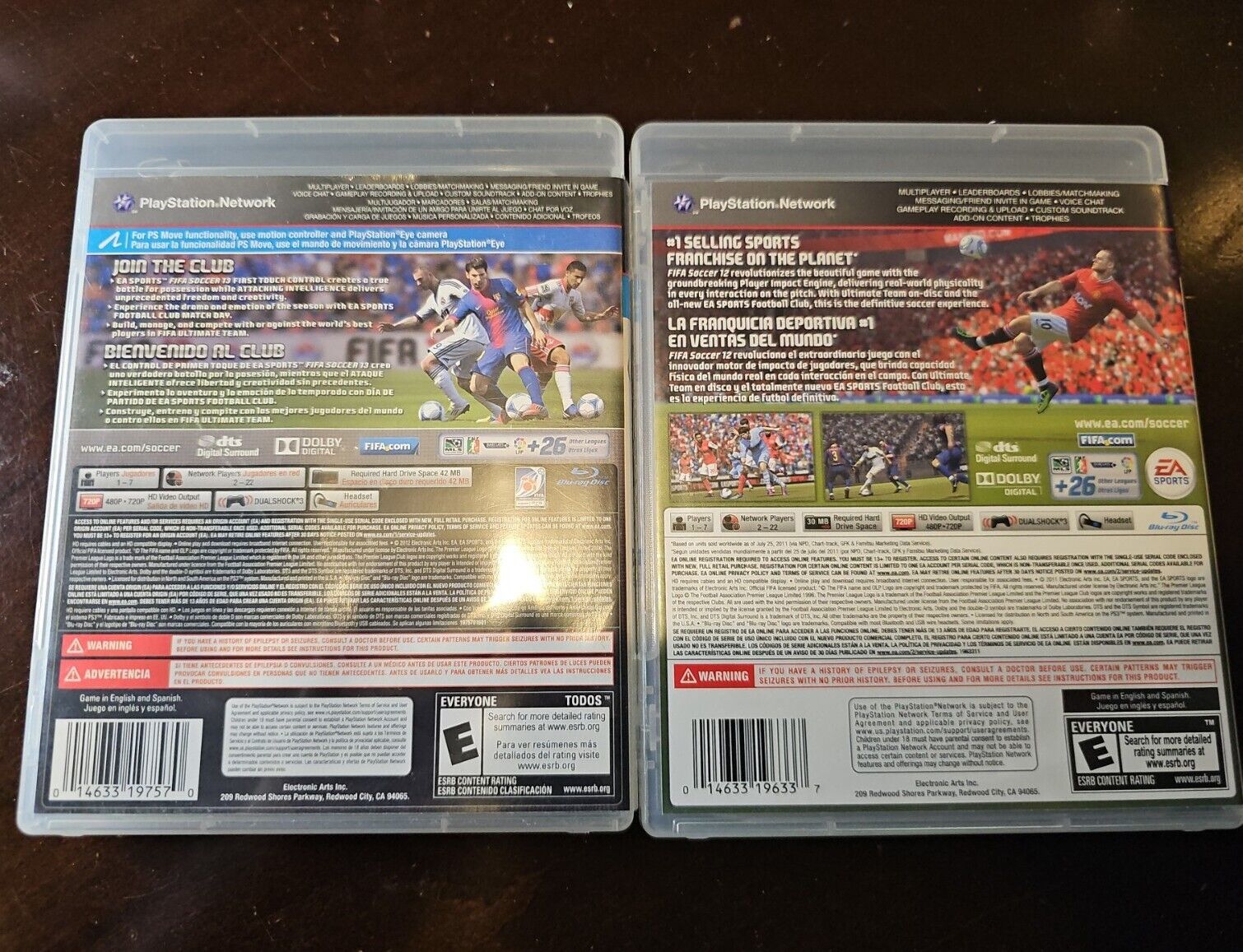 FIFA Soccer 12 And 13 - Playstation 3 COMPLETE PS3 CIB GAME CASE MANUAL