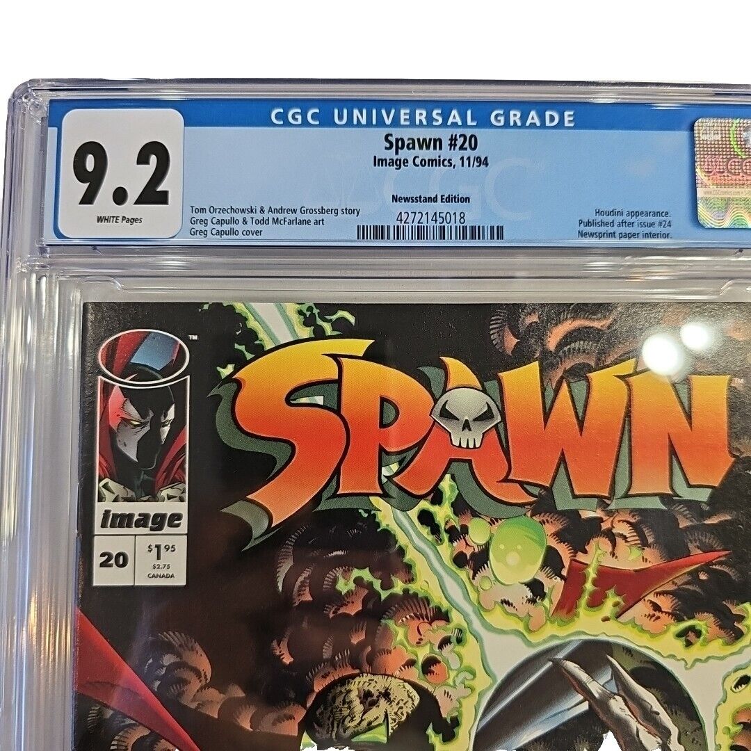 Spawn #20 Newsstand Variant CGC 9.2  Newsprint Paper 1994 Image Comics New Slab